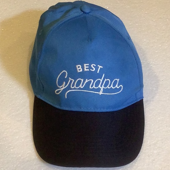 BEST GRANDPA New! Men’s Blue Cap Baseball Style Hat Adjustable Strap - Picture 1 of 4